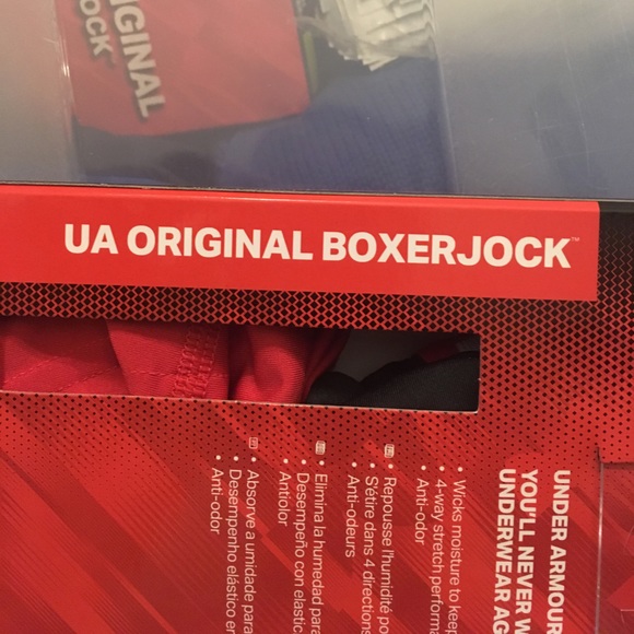 NEW! Under Armour ORIGINAL BOXERJOCK 2PK •BLACK/RED• Boys Youth SMALL - Picture 2 of 2